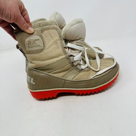 Sorel Tan Tivoli II Winter Snow Boots Pink Bottoms Size US Womens 6.5 - Picture 7 of 15